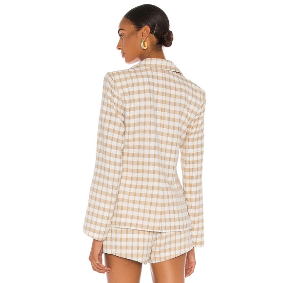 🆕 Camila Coelho Madia Blazer in Tan Check - Picture 3 of 4